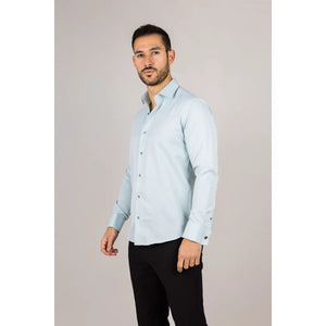 Koszula męska zielona Oxford z podwójnymi mankietami - TruClothing.com - 4