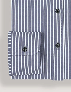 Chemise coton rayée grise blanche homme - Brian Oak - 5