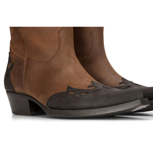 Herren Hohe Westernstiefel Echtes Leder Reiten Tanzen Jagen Cowboy Vintage - Braun - Etor - 10