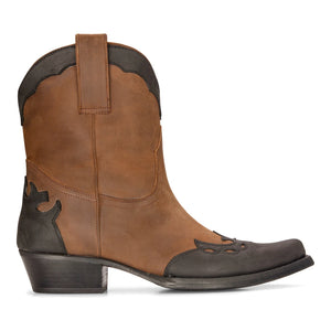 Herren Hohe Westernstiefel Echtes Leder Reiten Tanzen Jagen Cowboy Vintage - Braun - Etor - 6