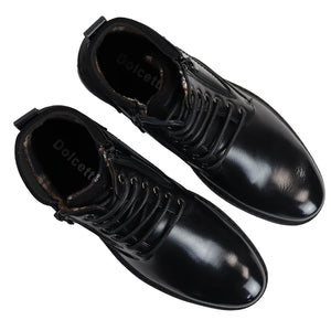 Men's Lace Up Ankle Boots - Black - Dolcetto - 10