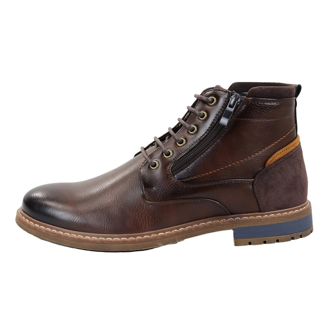 Men's Lace Up Ankle Boots - Brown - Dolcetto - 1
