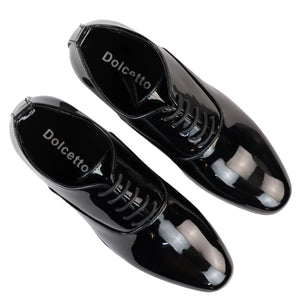 Men's Lace Up Derby Oxford Shoes - Black - Dolcetto - 17