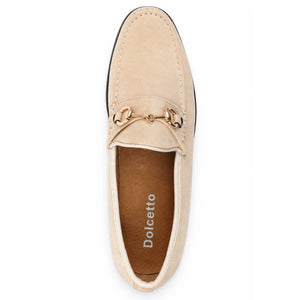 Men's Leather Lined Slip On Suede Loafer Shoes - Beige - Dolcetto - 4