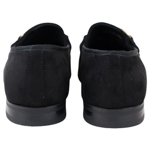 Men's Leather Lined Slip On Suede Loafer Shoes - Black - Dolcetto - 18