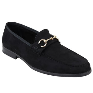 Men's Leather Lined Slip On Suede Loafer Shoes - Black - Dolcetto - 20