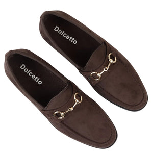 Men's Leather Lined Slip On Suede Loafer Shoes - Brown - Dolcetto - 10