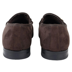 Men's Leather Lined Slip On Suede Loafer Shoes - Brown - Dolcetto - 11