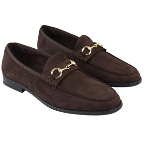 Men's Leather Lined Slip On Suede Loafer Shoes - Brown - Dolcetto - 7