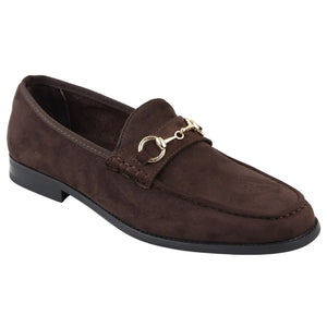 Men's Leather Lined Slip On Suede Loafer Shoes - Brown - Dolcetto - 8