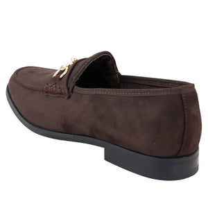 Men's Leather Lined Slip On Suede Loafer Shoes - Brown - Dolcetto - 9