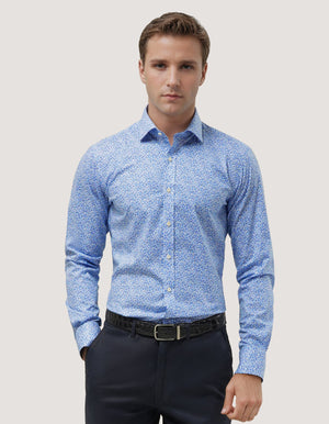 Chemise formelle fleurie bleu clair homme - Brian Oak - 2