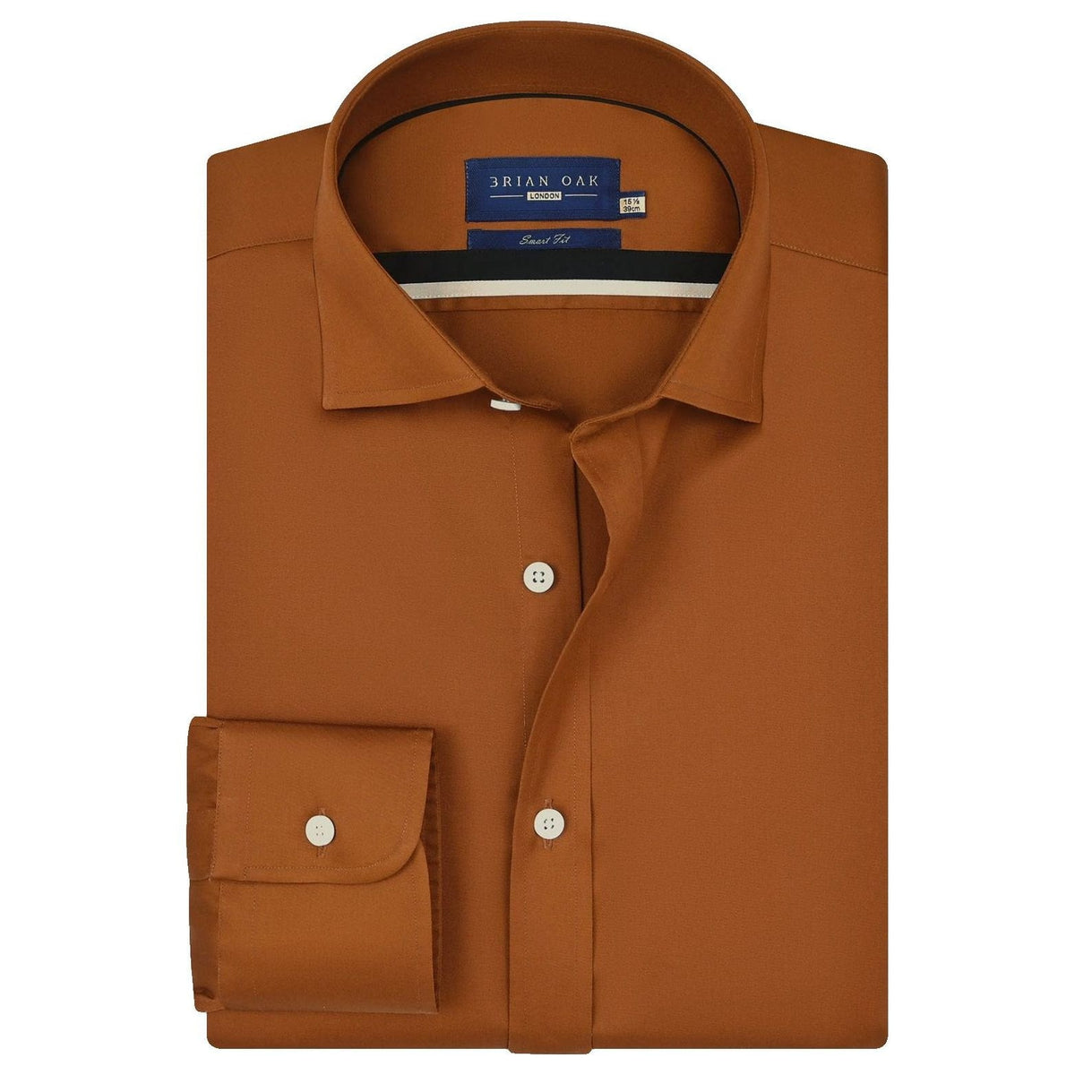 Men's Light Brown Satin Dress Shirt - Brian Oak - 1
