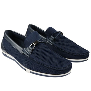 Men's Lightweight Mesh Breathable Loafers Shoes - Navy - Dolcetto - 2