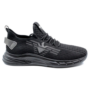 Men's Lightweight Running Trainers - Black - Elong - 1