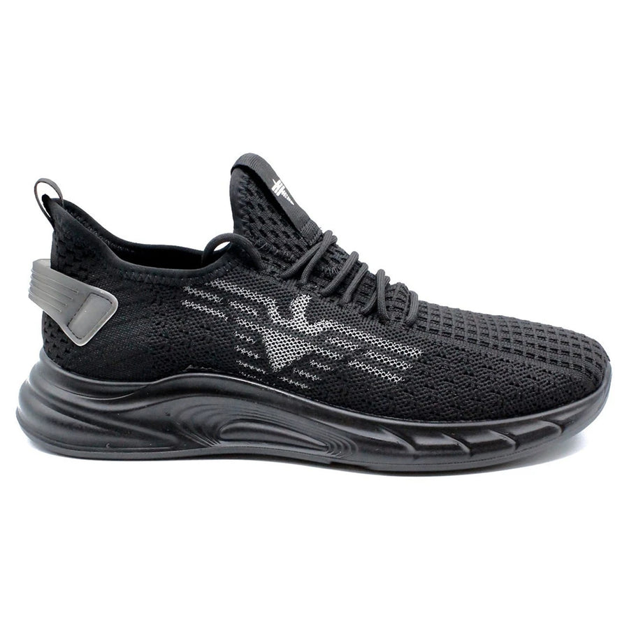 Men's Lightweight Running Trainers - Black - Elong - 1