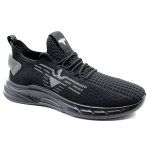 Men's Lightweight Running Trainers - Black - Elong - 2