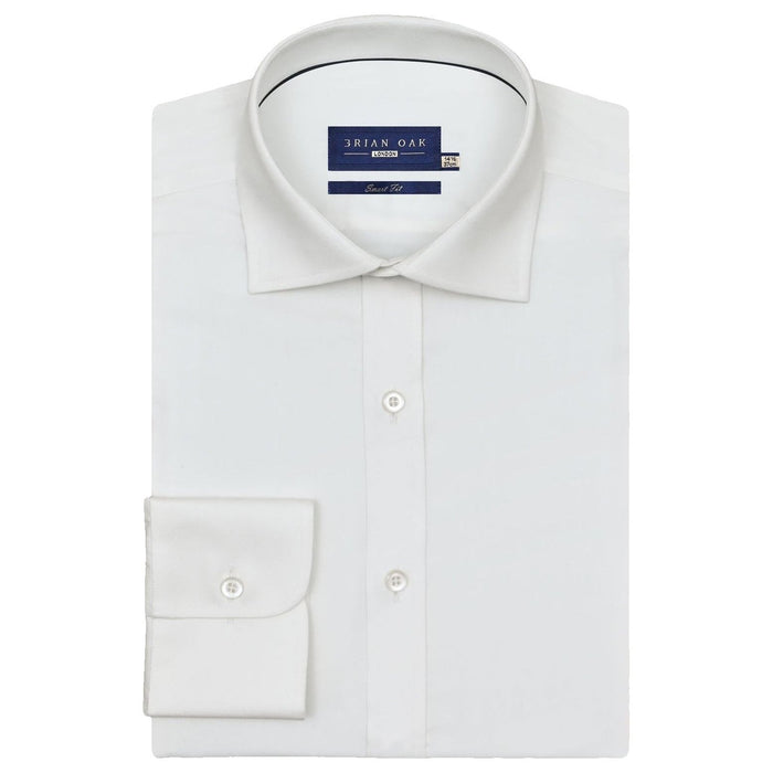 Men's Luxury Off White Twill Shirt - Brian Oak - 1