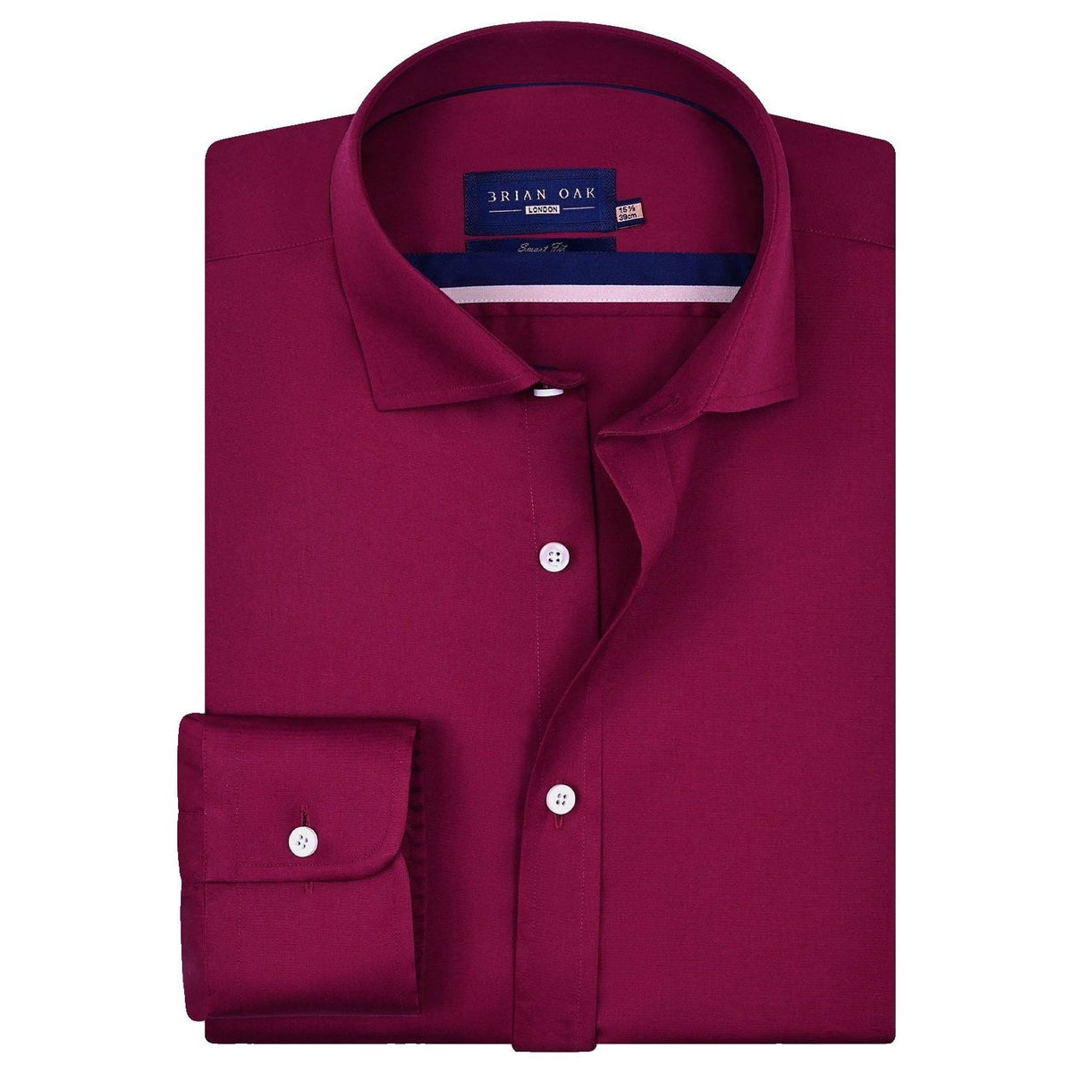 Men's Magenta Satin Dress Shirt - Brian Oak - 1