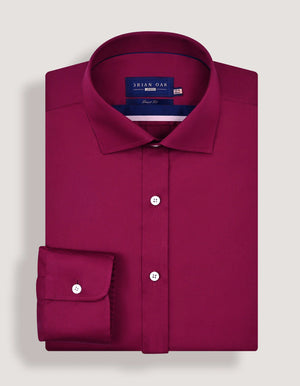 Men's Magenta Satin Dress Shirt - Brian Oak - 4