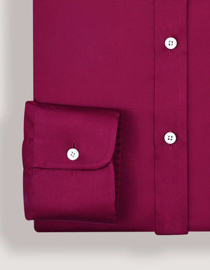 Men's Magenta Satin Dress Shirt - Brian Oak - 5