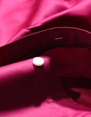 Men's Magenta Satin Dress Shirt - Brian Oak - 6