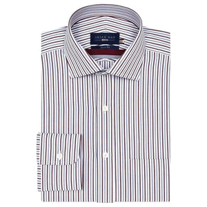 Chemise homme rayures bordeaux grises coton - Brian Oak - 1
