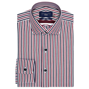 Camicia Uomo Cotone Marrone Striata - Brian Oak - 1