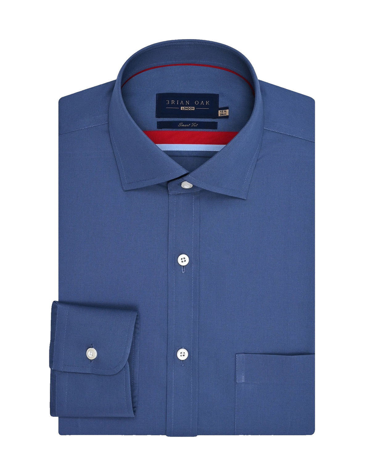 Men's Medium Blue Easy Iron Dress Shirt - Brian Oak - 1
