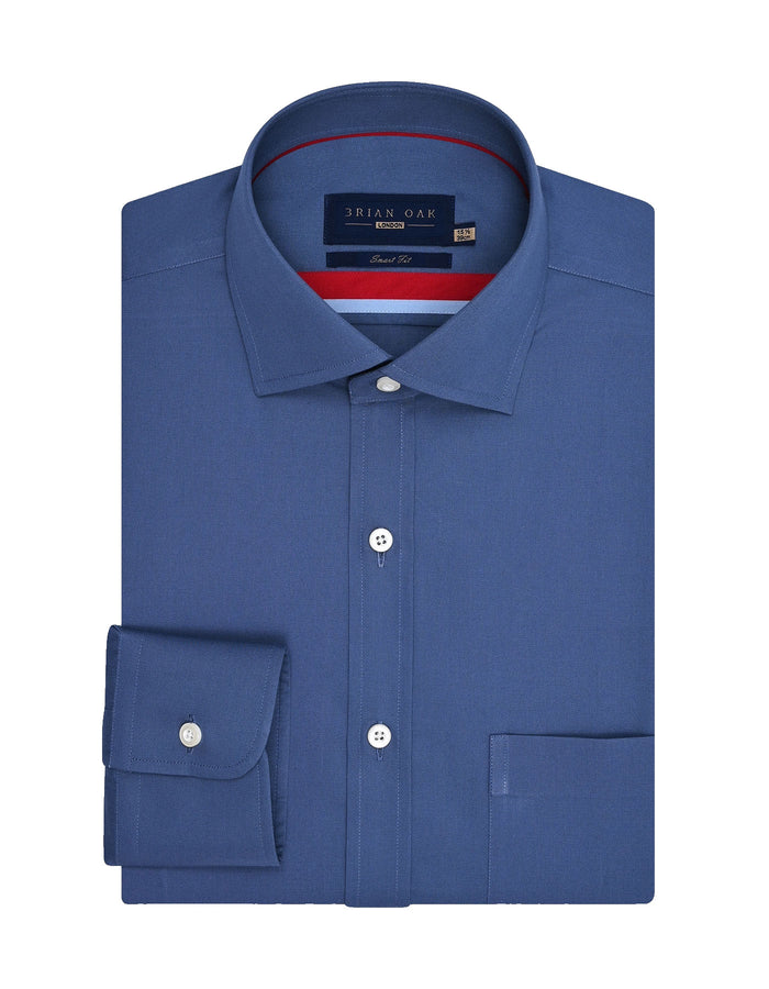 Men's Medium Blue Easy Iron Dress Shirt - Brian Oak - 1
