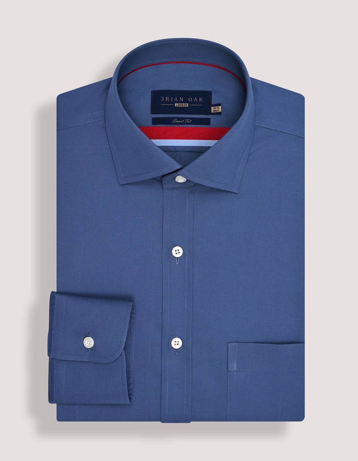 Men's Medium Blue Easy Iron Dress Shirt - Brian Oak - 1