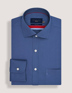 Men's Medium Blue Easy Iron Dress Shirt - Brian Oak - 1