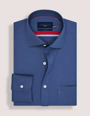 Men's Medium Blue Easy Iron Dress Shirt - Brian Oak - 4