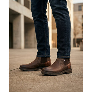 Men's Mokka Brown Water-Resistant Chelsea Ankle Boots - Mustang - 2