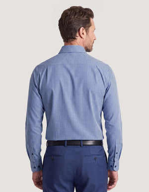 Camicia Uomo Blu Navy a Righe, Cotone, Vestibilità Classica - Brian Oak - 4
