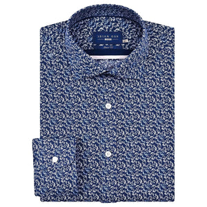 Mens Navy Paisley Print Formal Shirt - Brian Oak - 1