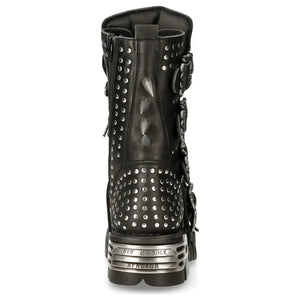 New Rock 1535-S1 - Czarne wysokie kozaki wojskowe z kolcami punk - New Rock - 6