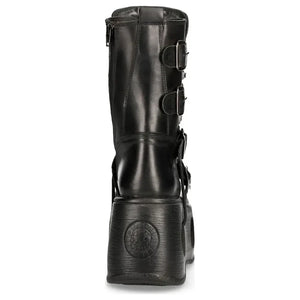 Buty za kostkę męskie metaliczne Neptuno skórzane na platformie - New Rock - 6