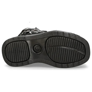 Buty za kostkę męskie metaliczne Neptuno skórzane na platformie - New Rock - 7