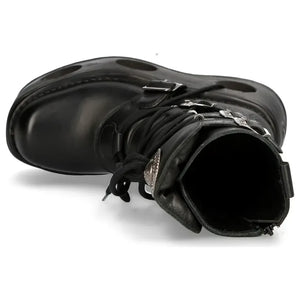 Buty za kostkę męskie metaliczne Neptuno skórzane na platformie - New Rock - 8