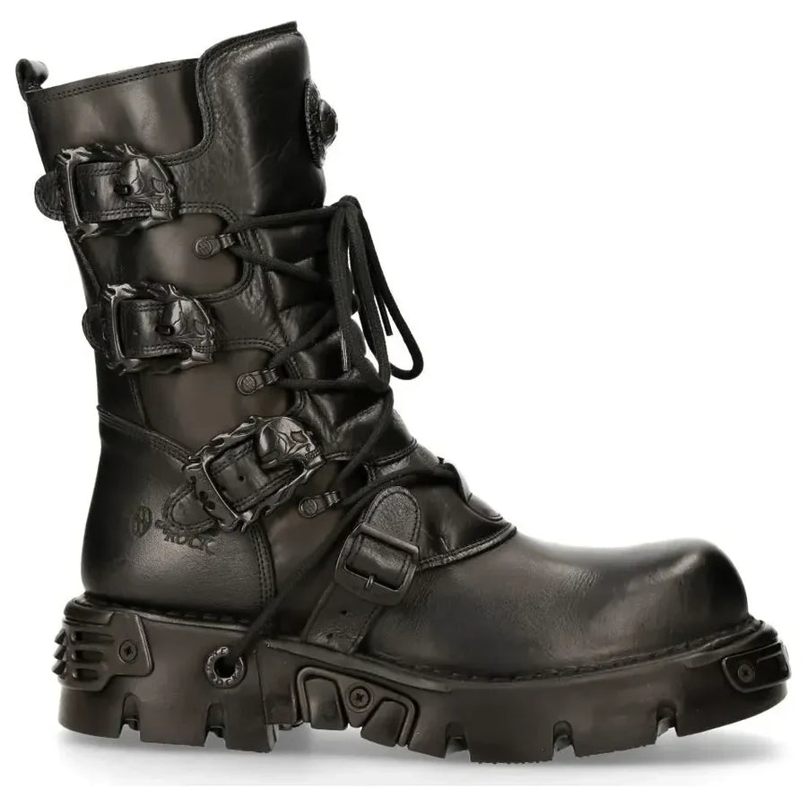 New Rock M391-S18 Reactor - Czarne kozaki skórzane unisex gotyckie - New Rock - 1
