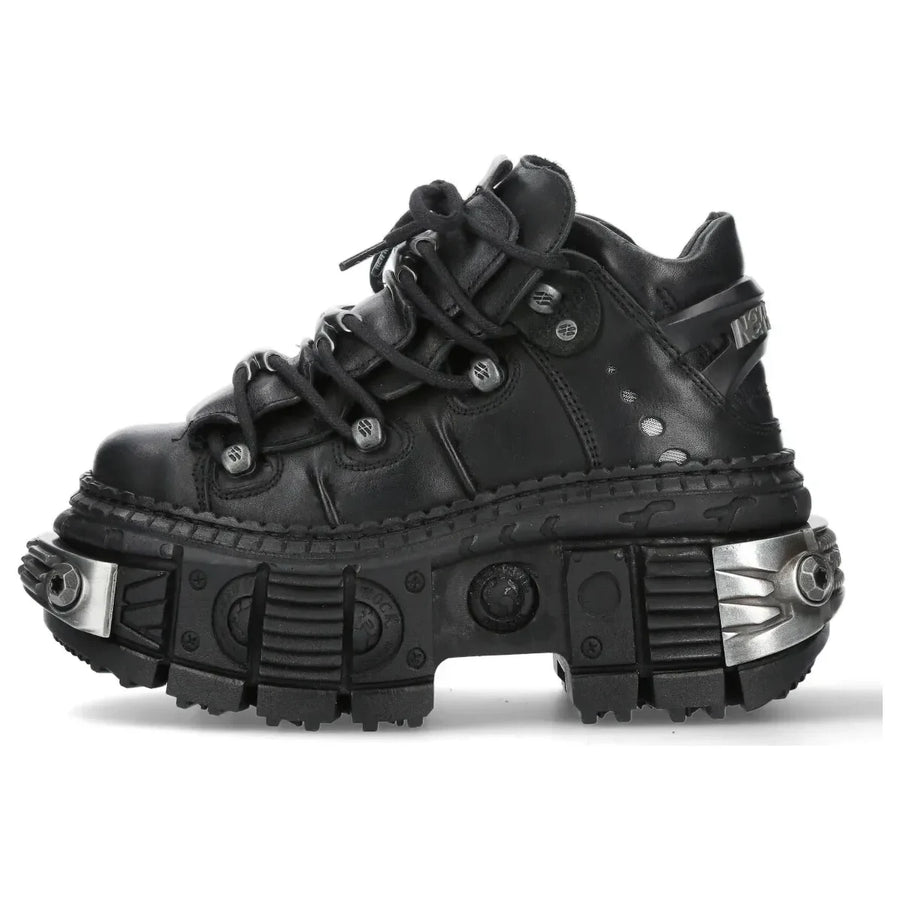 New Rock WALL106-S10 - Czarne buty skórzane unisex na platformie gotyckie - New Rock - 1
