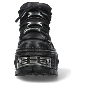 New Rock WALL106-S10 - Czarne buty skórzane unisex na platformie gotyckie - New Rock - 4