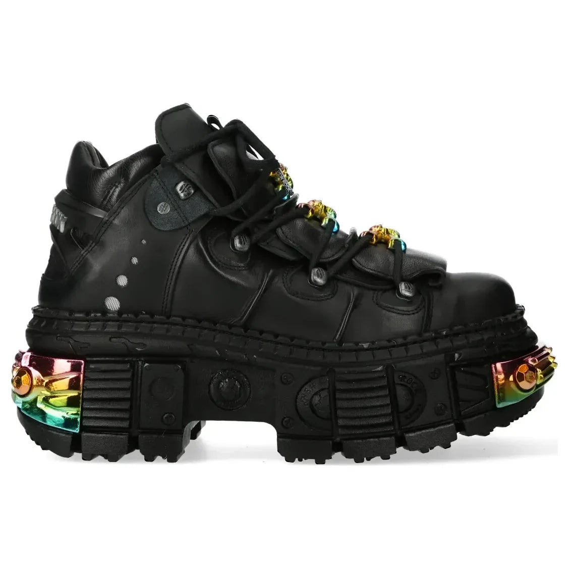 New Rock WALL106-S23 - Czarne buty skórzane na platformie unisex gotyckie - New Rock - 1