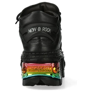 New Rock WALL106-S23 - Czarne buty skórzane na platformie unisex gotyckie - New Rock - 6