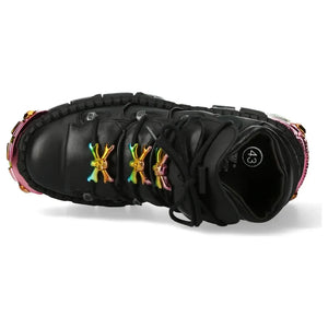 New Rock WALL106-S23 - Czarne buty skórzane na platformie unisex gotyckie - New Rock - 8
