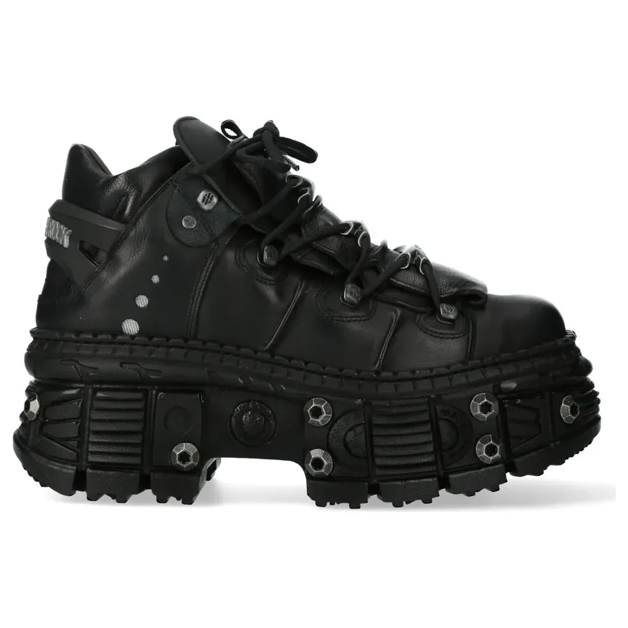 Bărbați New Rock WALL106-S25 Ghete Negre Din Piele Cu Platformă Gotice - New Rock - 1
