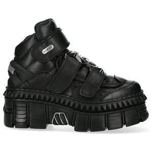New Rock WALL285-S3 - Czarne buty skórzane unisex na platformie gotyckie - New Rock - 1