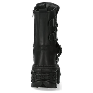 New Rock WALL373-S5 - Czarne buty skórzane na platformie gotyckie - New Rock - 6