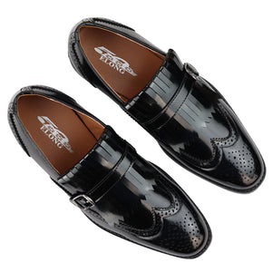 Scarpe Monk da Uomo Oxford Classico Formale Elegante - Nero - Elong - 10